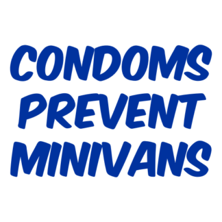 Condoms Prevent Minivans Decal (Blue)